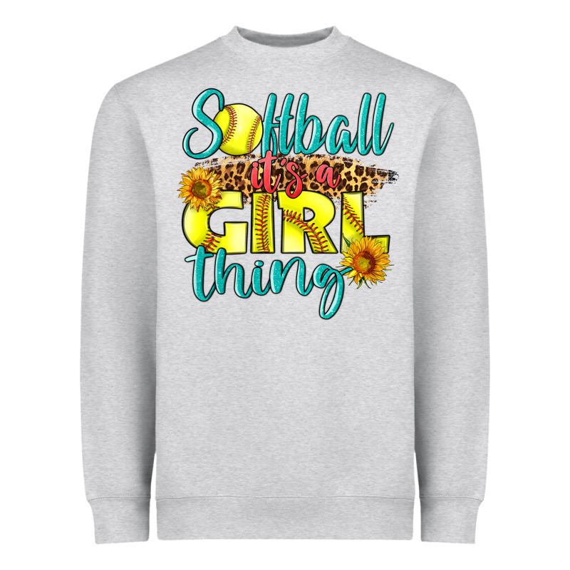 Softball It's A Girl Thing Heavyweight Sweatshirt by LillyAllenDesigns | Teevron