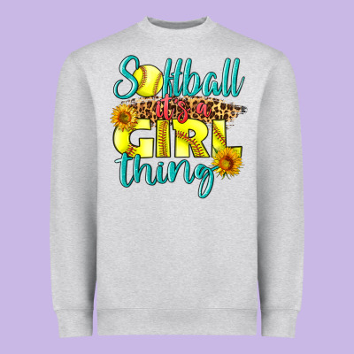 Softball It's A Girl Thing Heavyweight Sweatshirt Designed By Lillyallendesigns