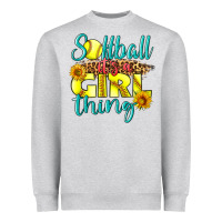 Heather Grey softball it's a girl thing Heavyweight Sweatshirt - LillyAllenDesigns