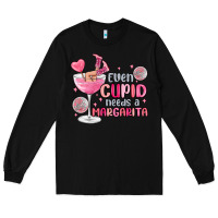 Black even cupid needs a margarita Long Sleeve Tee - MaliasSmallBusiness