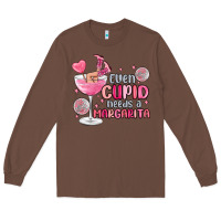 Chestnut even cupid needs a margarita Long Sleeve Tee - MaliasSmallBusiness