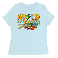 Baby Blue abcd back to school Ladies Tee - texasbilliewilder