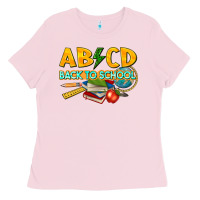 Bubblegum Pink abcd back to school Ladies Tee - texasbilliewilder