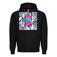 Black nail polish with cowhide and plaid seamless pattern bbs Zipper Hoodie - BundleAndBundleShop