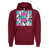 Burgundy nail polish with cowhide and plaid seamless pattern bbs Zipper Hoodie - BundleAndBundleShop