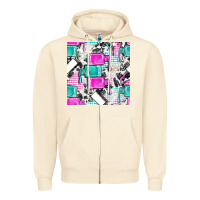 Sandshell nail polish with cowhide and plaid seamless pattern bbs Zipper Hoodie - BundleAndBundleShop