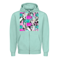 Seafoam nail polish with cowhide and plaid seamless pattern bbs Zipper Hoodie - BundleAndBundleShop