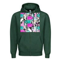 Sports Green nail polish with cowhide and plaid seamless pattern bbs Zipper Hoodie - BundleAndBundleShop