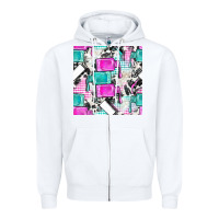 White nail polish with cowhide and plaid seamless pattern bbs Zipper Hoodie - BundleAndBundleShop
