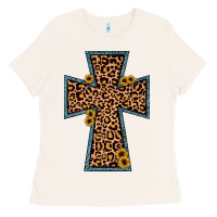 Bone leopard sunflower cross Ladies Tee - JahusDesignShop