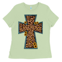 Matcha leopard sunflower cross Ladies Tee - JahusDesignShop