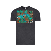Vintage Black gemstone wood and cowhide background Vintage Tee - Artiststas