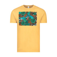 Vintage Mustard gemstone wood and cowhide background Vintage Tee - Artiststas