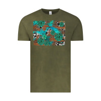 Vintage Olive gemstone wood and cowhide background Vintage Tee - Artiststas