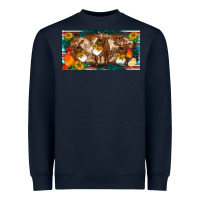 Navy western cow cockerel chick  serape leopard sunflowers license plate te Heavyweight Sweatshirt - BarkalooDesign
