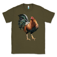 Army Green American Game Rooster Classic Tee - LillyAllenDesigns