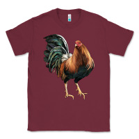 Burgundy American Game Rooster Classic Tee - LillyAllenDesigns