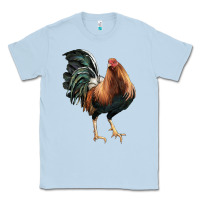 Dusty Blue American Game Rooster Classic Tee - LillyAllenDesigns