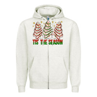Oatmeal Heather tis' the season with christmas cakes  bbs Zipper Hoodie - BundleAndBundleShop