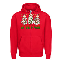 Red tis' the season with christmas cakes  bbs Zipper Hoodie - BundleAndBundleShop