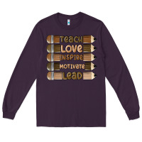 Plum teach love inspire Long Sleeve Tee - MaliasSmallBusiness