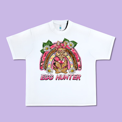 Easter Pink Camouflage Egg Hunter  Bunny Rainbow Urban Heavy Tee Designed By Barkaloodesign