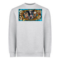Heather Grey western cow turquoise’s white flowers license plate template Heavyweight Sweatshirt - BarkalooDesign