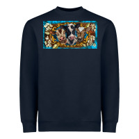 Navy western cow turquoise’s white flowers license plate template Heavyweight Sweatshirt - BarkalooDesign