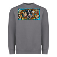 Western Cow Turquoise’s White Flowers License Plate Template Heavyweight Sweatshirt | Teevron