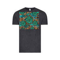 Vintage Black gemstone turquoises aztec leopard cowhide Vintage Tee - Artiststas