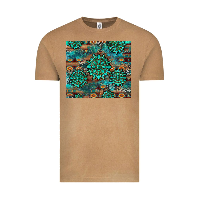 Gemstone Turquoises Aztec Leopard Cowhide Vintage Tee by Artiststas | Teevron