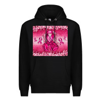 Black Breast Cancer with boxing gloves Premium Hoodie - NancyCooperArtShop