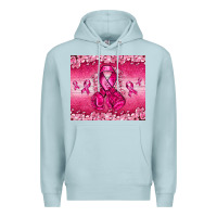 Blue Mist Breast Cancer with boxing gloves Premium Hoodie - NancyCooperArtShop