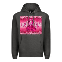 Charcoal Heather Breast Cancer with boxing gloves Premium Hoodie - NancyCooperArtShop