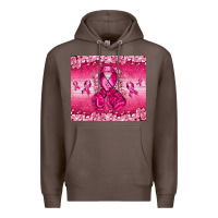 Coffee Breast Cancer with boxing gloves Premium Hoodie - NancyCooperArtShop