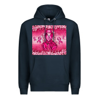 Navy Breast Cancer with boxing gloves Premium Hoodie - NancyCooperArtShop