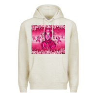 Oatmeal Heather Breast Cancer with boxing gloves Premium Hoodie - NancyCooperArtShop