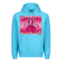 Ocean Blue Breast Cancer with boxing gloves Premium Hoodie - NancyCooperArtShop