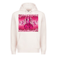 Pale Pink Breast Cancer with boxing gloves Premium Hoodie - NancyCooperArtShop