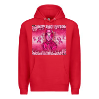 Red Breast Cancer with boxing gloves Premium Hoodie - NancyCooperArtShop