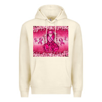 Sandshell Breast Cancer with boxing gloves Premium Hoodie - NancyCooperArtShop