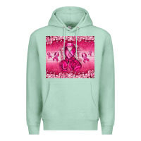 Seafoam Breast Cancer with boxing gloves Premium Hoodie - NancyCooperArtShop