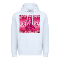 White Breast Cancer with boxing gloves Premium Hoodie - NancyCooperArtShop