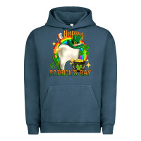 Pigment Midnight Navy Happy Dentist St. Patrick's Day Urban Hoodie - HowdyJamesFarm