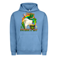 Pigment Pebble Blue Happy Dentist St. Patrick's Day Urban Hoodie - HowdyJamesFarm