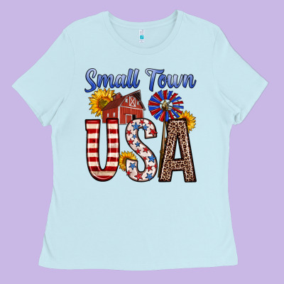 Small Town Usa Ladies Tee Designed By Zillion Design Studio