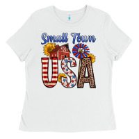 White small town usa Ladies Tee - Zillion Design Studio