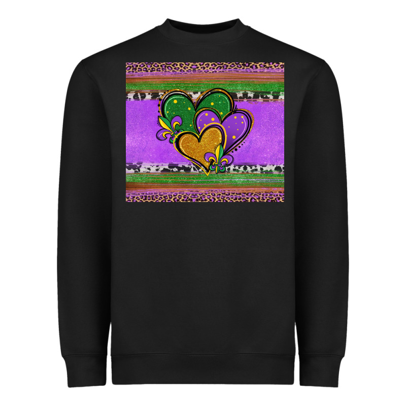 Mardi Gras Hearts And Fleur De Lis Heavyweight Sweatshirt by Jasminsmagicworld | Teevron