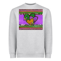 Heather Grey mardi gras hearts and fleur de lis Heavyweight Sweatshirt - Jasminsmagicworld