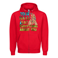 Red your nails say everything about you bbs Zipper Hoodie - BundleAndBundleShop
